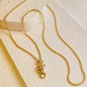 Tsavorite Diamond Panther Necklace - Jiaxyk